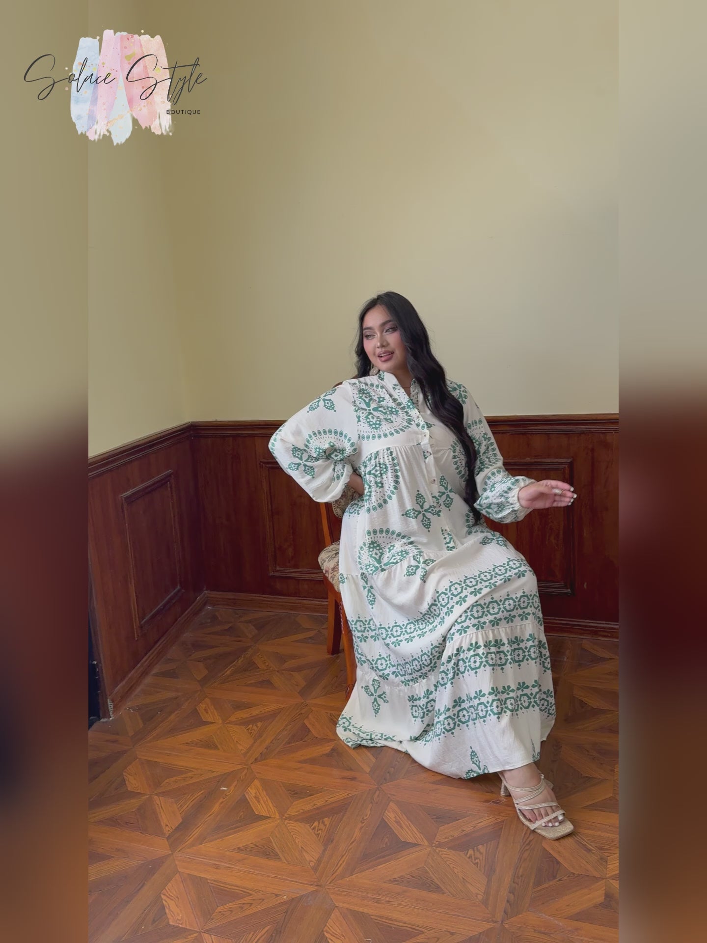 Elegant Floral Print Jalabiya Dress for Women - Pink with Floral Accents, Long Sleeve, Flowy Hem, Perfect for Spring/Summer, Traditional Middle Eastern Attire, Elegant Event Wear | Floral Print Dress | Intricate Details